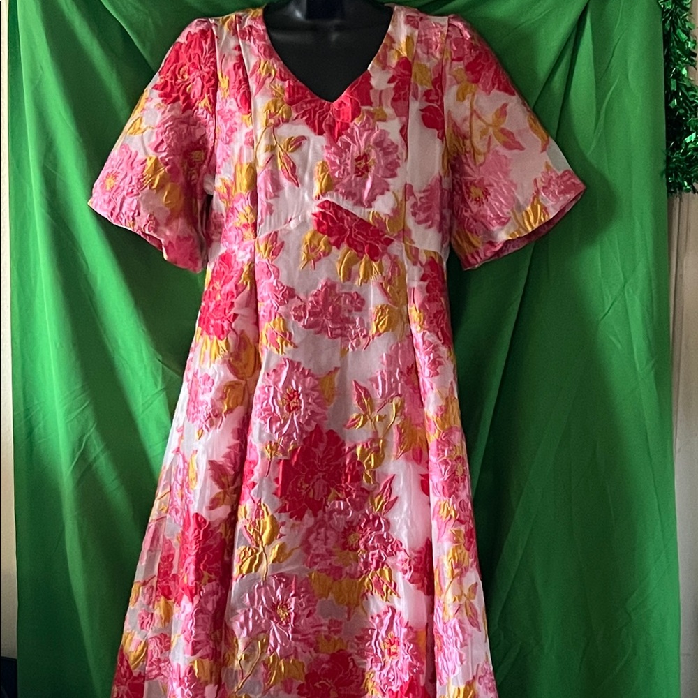 Floral Pink and Yellow Dress